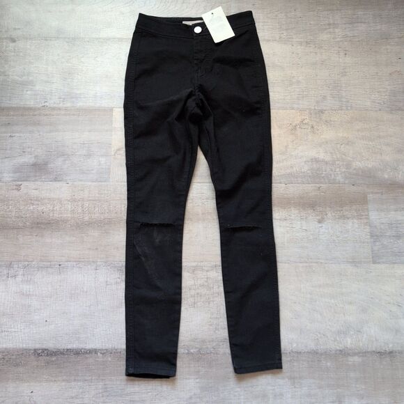 ASOS Denim Black Distressed Skinny Jeans Size 25 28 - Picture 1 of 6